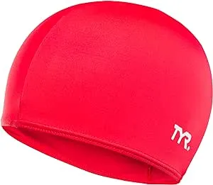 TYR Lycra Swim Cap Red, One Size