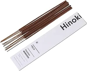 Yield Incense Sticks – Pack of 15 Non Toxic Incense Sticks for Meditation & Clarity - Calming Aromatherapy Sticks with Earthy and Smokey Notes – 1 Hour Burn Time, Hinoki Scent