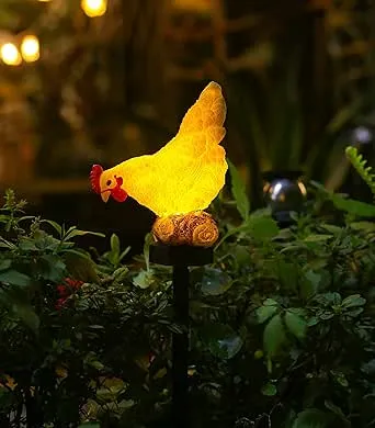 Solar Chicken Lights Chicken Statue Decorative Outdoor Chicken Solar Light Garden Decor for Outdoor Patio Yard Gift for Chritsmas Day,Mother's Day