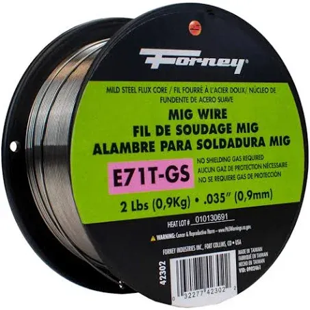 Forney Flux Core Mild Steel MIG Wire, 0.035 in. 2 lb 42302