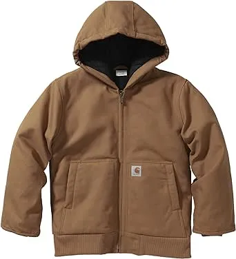 Carhartt Boys' Flannel Quilt Lined Hooded Active Jacket