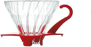 Hario V60 Glass Coffee Dripper, Size 01, Red