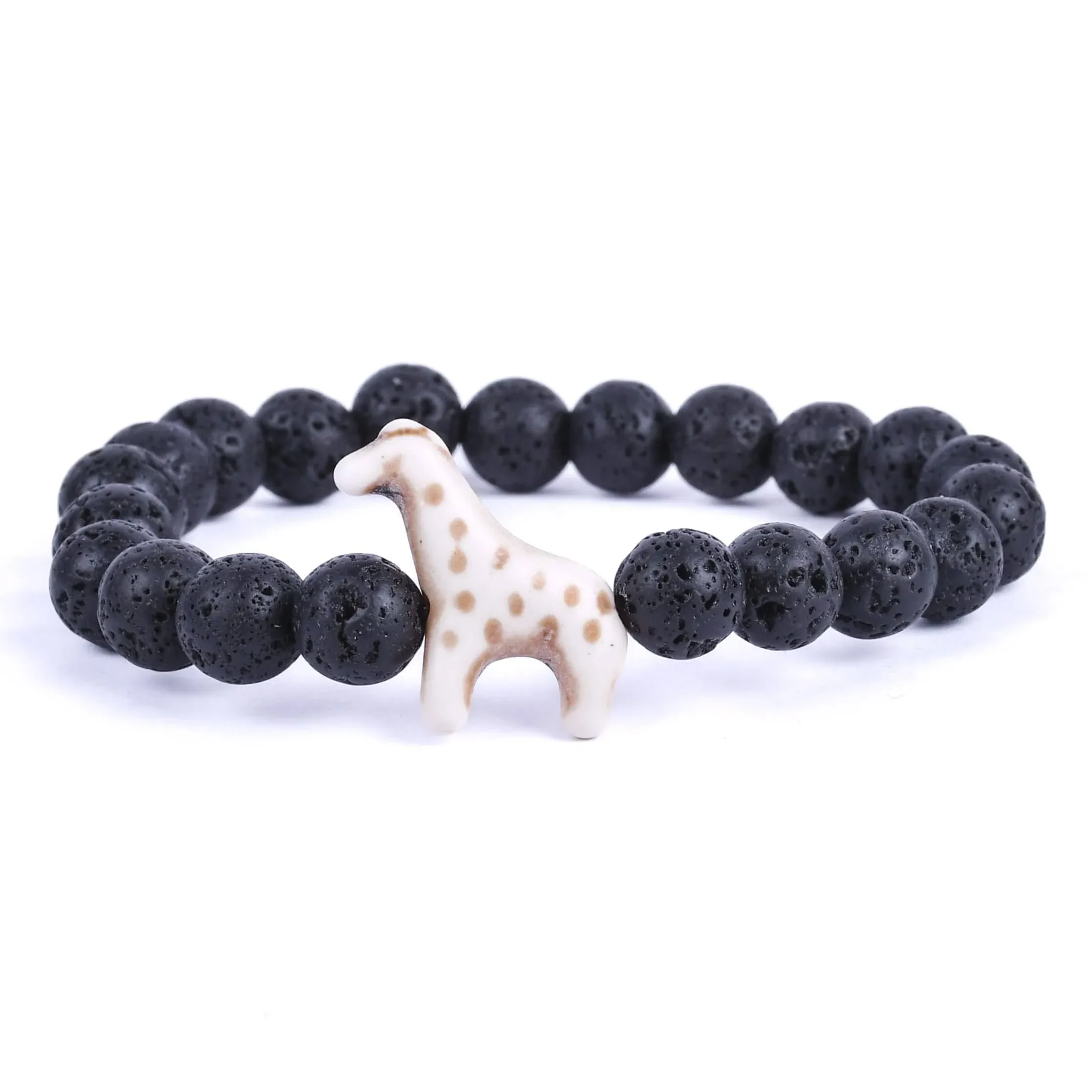 Giraffe Tracking Bracelet | Lava Stone