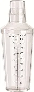 Winco Coctail Shaker Bottle Bar 16oz Plastic Clear