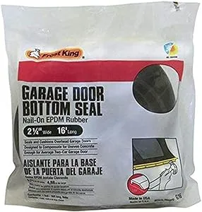 Frost King G16H Nail-On Rubber Garage Door Bottom Seal, 2-1/4-Inch by 16-Foot, Black