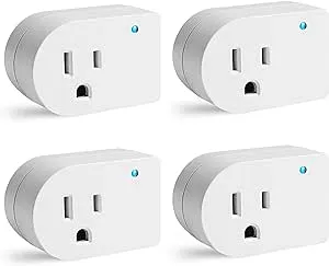 Fosmon [ETL Listed] 125/15A 1-Outlet Surge Protector (245J) Adapter w/ On/Off Switch - White - 4 Pack