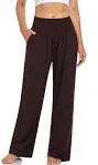 UEU Women's Casual Loose Wide Leg Cozy Pants Yoga Sweatpants Comfy High Waisted Sports Athletic Lounge Pants with Pockets