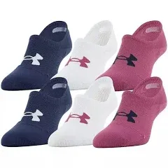 Under Armour Women UA NoShow Liner Training Sports Socks Multicolor 6 Pairs NEW