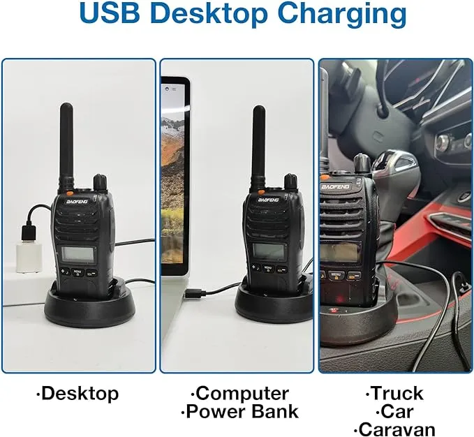 Baofeng BF-88ST Pro Walkie Talkies - 3 Pack, Long Range Radios Walkie Talkies for Kids and Adults, Upgraded from BF-88ST NOAA VOX Dual Watch, with Desktop Charger and Earpieces (Black)