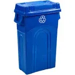 United Solutions 23 Gallon Highboy Kitchen Recycling Bin with Swing Lid, Blue