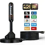 Fowod HD Digital TV Antenna Small Indoor Outdoor Antennas Includes Magnetic Base and 360° Reception Support Smart 4K 1080p Fire and All Older TV's