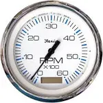 Faria Chesapeake White SS 4' Tachometer w/Hourmeter - 7000 RPM (Gas) (Outboard)