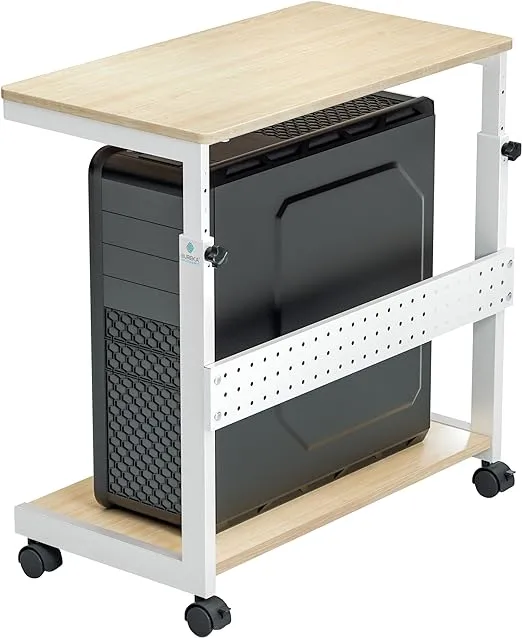 Eureka Ergonomic Mobile Height Adjustable CPU Cart Maple