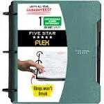 Five Star Flex Refillable Notebook with Customizable Cover Plus Study App 60, Green