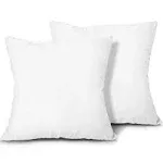 Throw Pillow Inserts, Set Of 2 Lightweight Down Alternative, White, 18X18