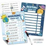 JJPRO Bedtime/Morning Routine Chart for Kids,Magnetic Routine Chart for Kids,Bedtime Chart for Kids, Morning Checklist Toddlers, Daily Schedule Board for Home-Outer Space