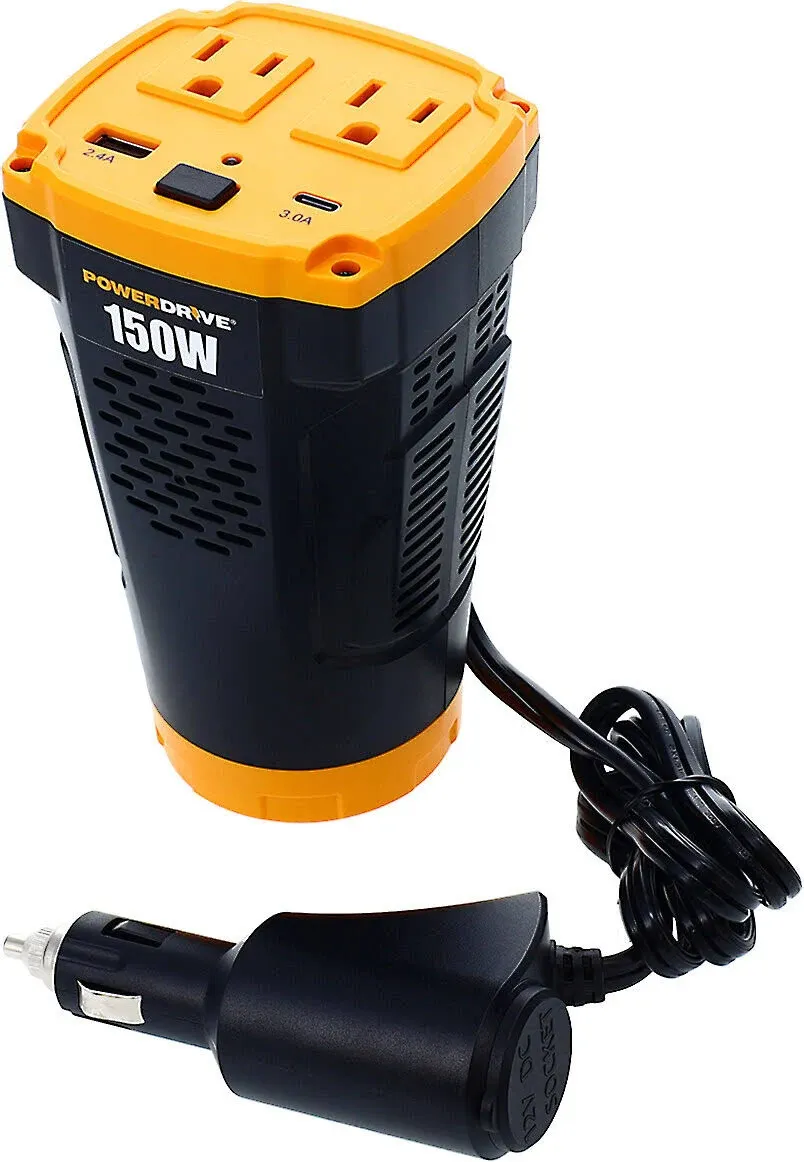 Powerdrive Pwd150c Car Power Inverter 150W Cup Holder