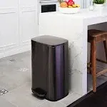 Qualiazero 13.2-Gallon Stainless Steel Rectangular Step Trash Can