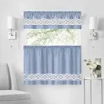 Achim Paige 55" x 36" Tier and Valance Curtain Set Blue 55x36