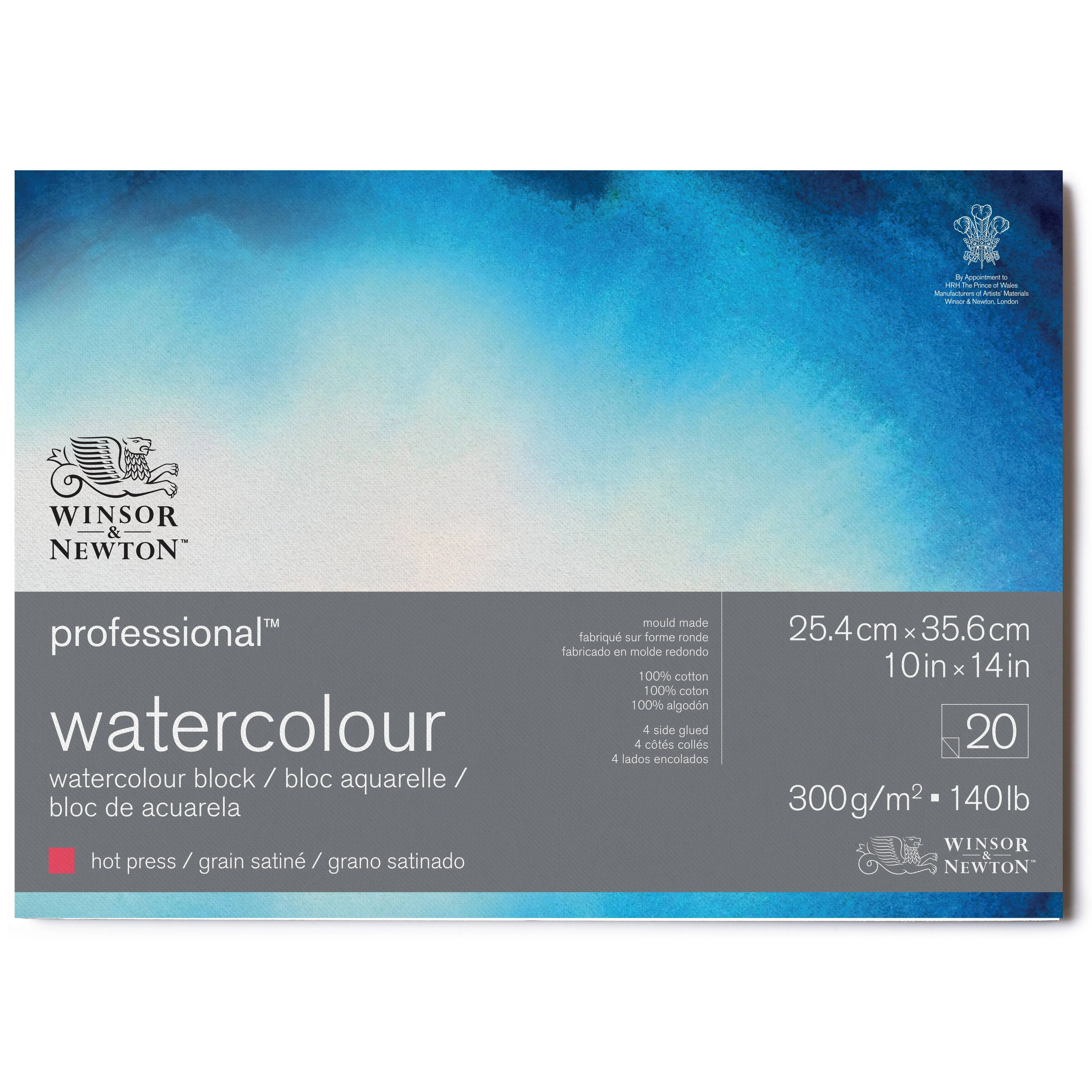 Winsor & Newton Professional Watercolor Block - 10 inch x 14 inch, Hot Press