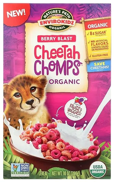 NATURES PATH CEREALS KIDS CHEETAH CHOMPS OR 10 OZ