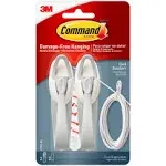 Command Cord Bundlers: Adhesive Hooks for Cable Management, Plastic, White, 2-Pack