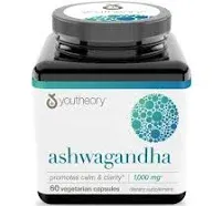 Youtheory Ashwagandha 60 Count (1 Bottle)