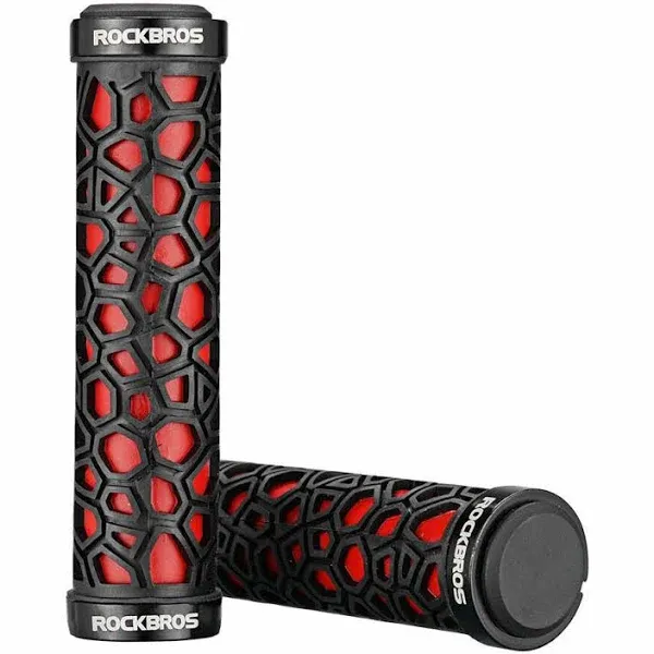 ROCKBROS Anti-Skid Rubber Bike Handlebar Grips - Double Lock, 2.22cm