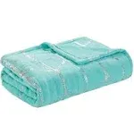 True North by Sleep Philosophy Raina 50" x 60" Electric Metallic Print Throw - Aqua