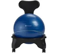 Gaiam Classic Balance Ball Chair – Exercise Stability Yoga Ball Premium Ergonomic Chair for Home and Office Desk with Air Pump, Exercise Guide and Satisfaction Guarantee