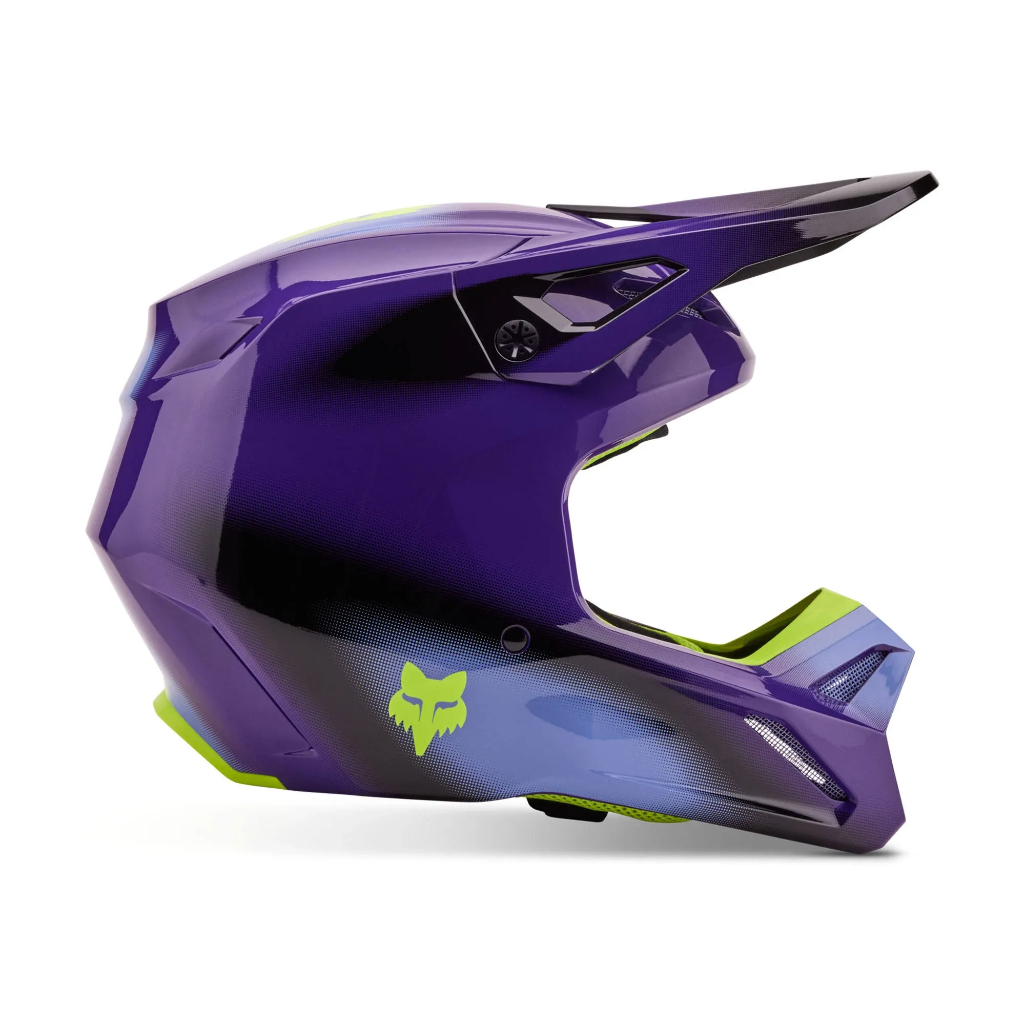 Fox Racing V1 Interfere Helmet (Black/Blue, Medium)