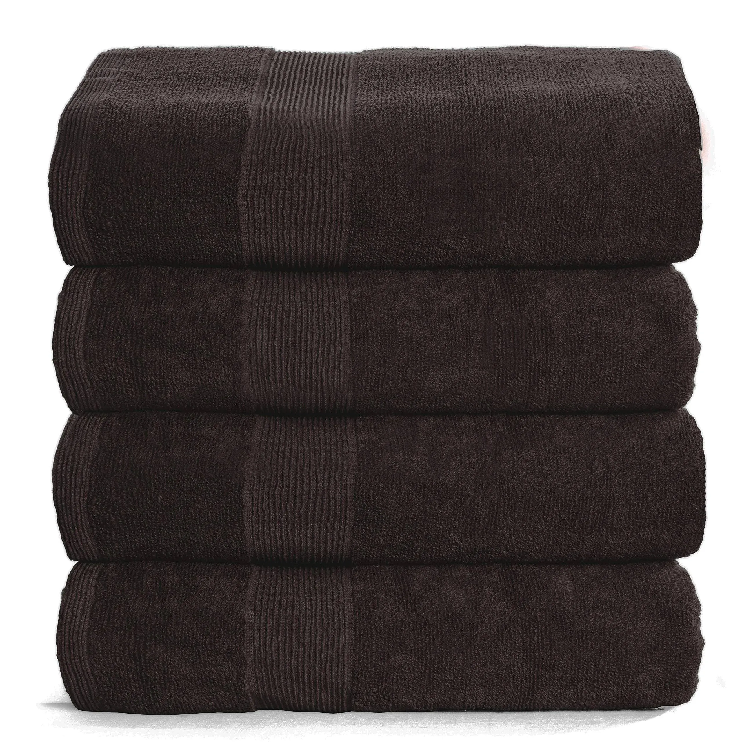 Belizzi Home 4 Pack Bath Towel Set 27x54, 100% Ring Spun Cotton, Ultra Soft Highly Absorbent Machine Washable Hotel Spa Quality Bath Towels for