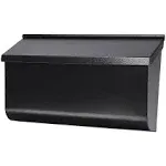 Woodlands Galvanized Steel Wall Mount Mailbox, L4010WBAM, Black, Medium Capacity