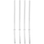 Wide Mouth Plastic Straws, 4 Pack, 10&#034; Long Clear Drinking Straws, Compatible wi