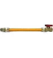 EasyFlex 1/2 in. MIP x 1/2 in. FIP Straight Ball Valve x 24 in. Coated Stainless Steel Gas Connector 85,000 BTU