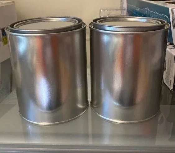 Empty Quart Paint Cans with Lids (2 Pack)