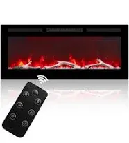 Mondawe Black Fan-forced Electric Fireplace