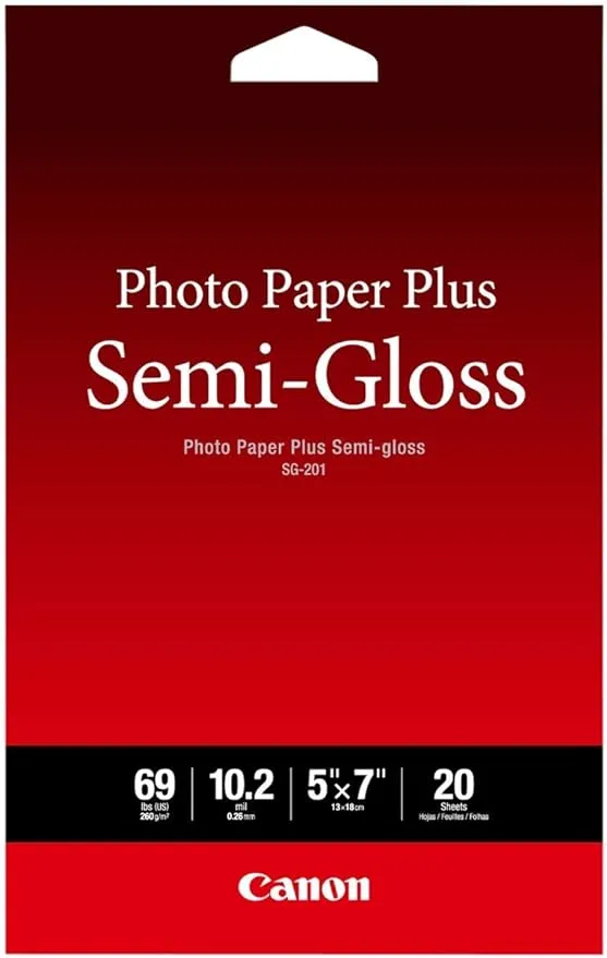 Canon Photo Paper Plus Semi-Gloss 5" x 7" (20 Sheets) (SG-201 5X7)