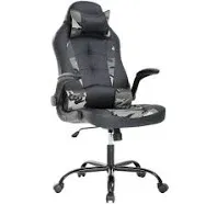 FDW PC Gaming Chair Ergonomic Office Chair Desk Chair with Lumbar Support Flip Up Arms Headrest PU Leather Executive High Back Computer Chair,Camo