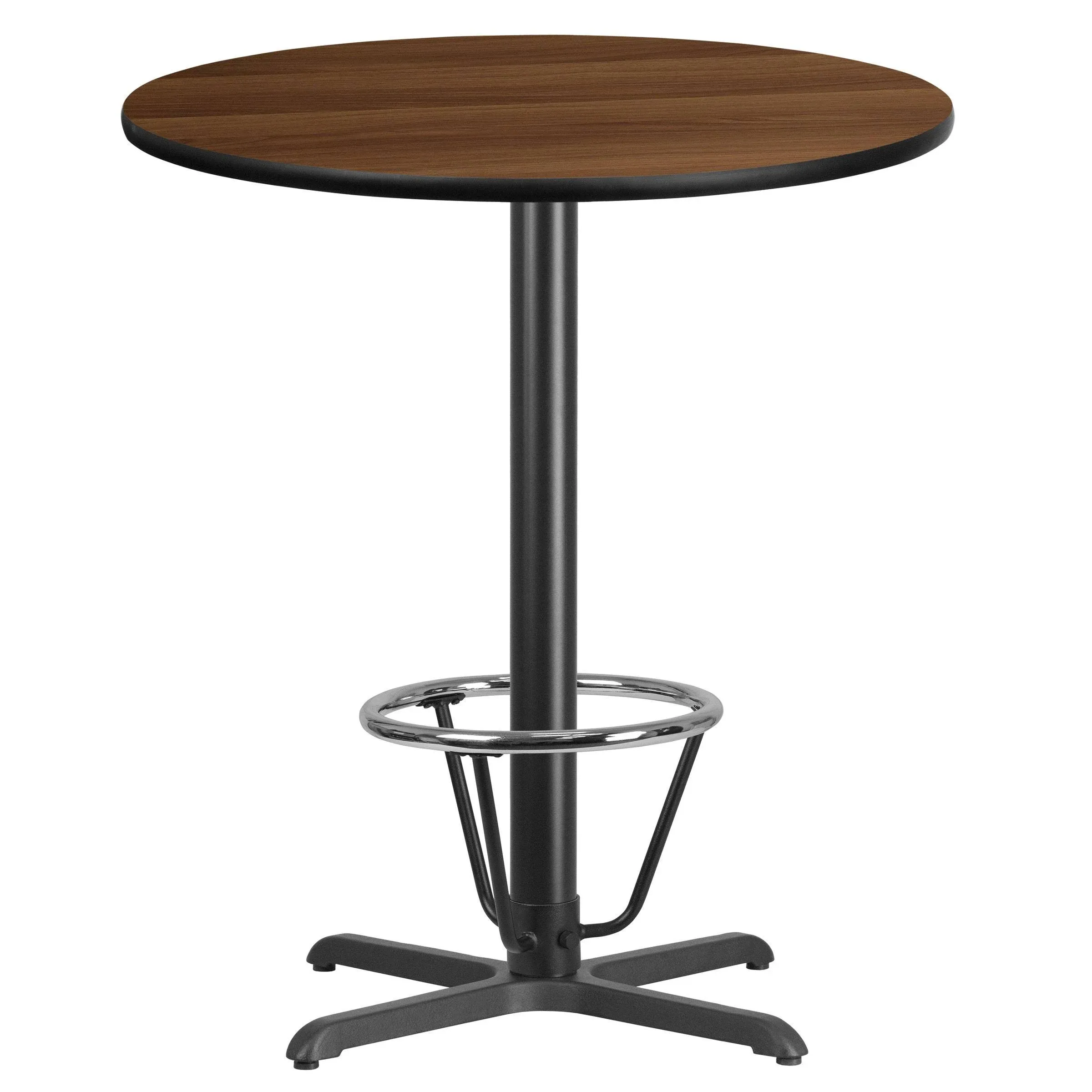 Flash Furniture 36'' Round Laminate Table Top with 30'' x 30'' Bar Height Table Base and Foot Ring XU-RD-36