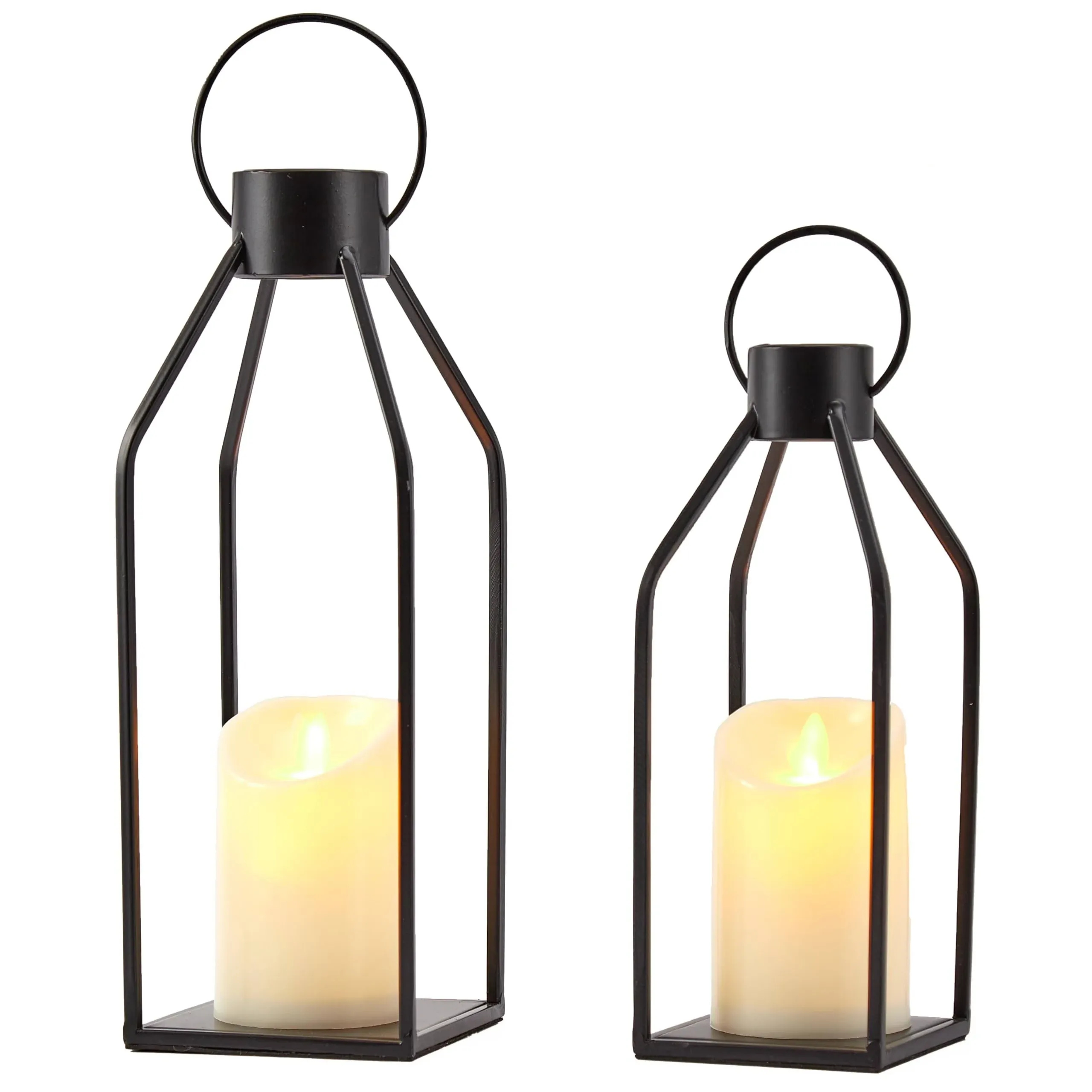 Denique Modern Farmhouse Lantern Decor 2 Pcs Set