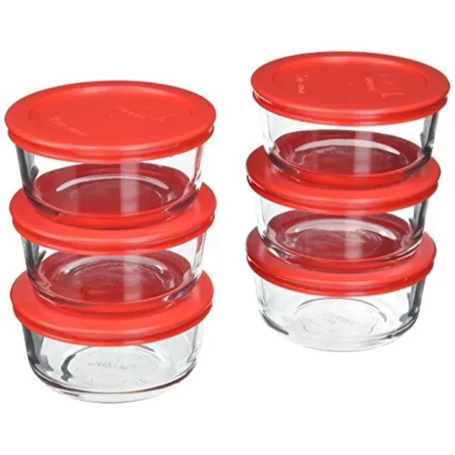 6-Piece Glass Food Storage Set with Lids ( 12-Piece)