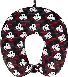 FUL Disney Mickey Mouse Travel Neck Pillow for Airplane, Car and Office Comfortable and Breathable, BlackFUL Disney Mickey Mouse Travel Neck Pillow for Airplane, Car and Office Comfortable and Breathable, Black