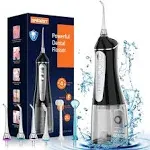 Grinest Water Dental flosser for Teeth Cleaning Rechargeable Cordless Oral Irrigator 4 Modes 6 Tips IPX 7 Waterproof Portable Teeth Cleaner Pick for