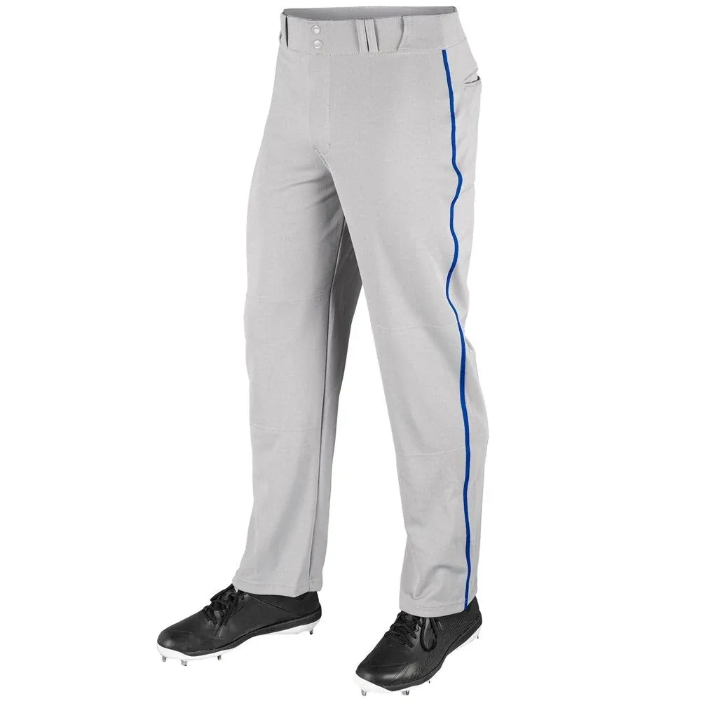 Champro BP41U MVP Open Bottom Baseball Pant W/braid - Grey/Royal, Adult M