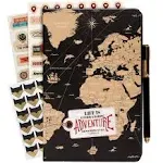 3-in-1 Prazoli Adventure Book, Travel Journal & Bucket List Scrapbook - Cute Gifts for Women & Men Couple | Travelers Notebook Planner & Organizer With Pockets & Prompts Keepsakes Diary (Couple's Adventure Map)