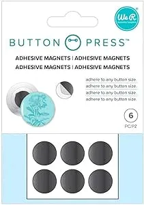 We R Memory Keepers Button Press Magnets, 6 Piece, Adhesive Magnet, Adhere To Any Button Size, Scrapbooking