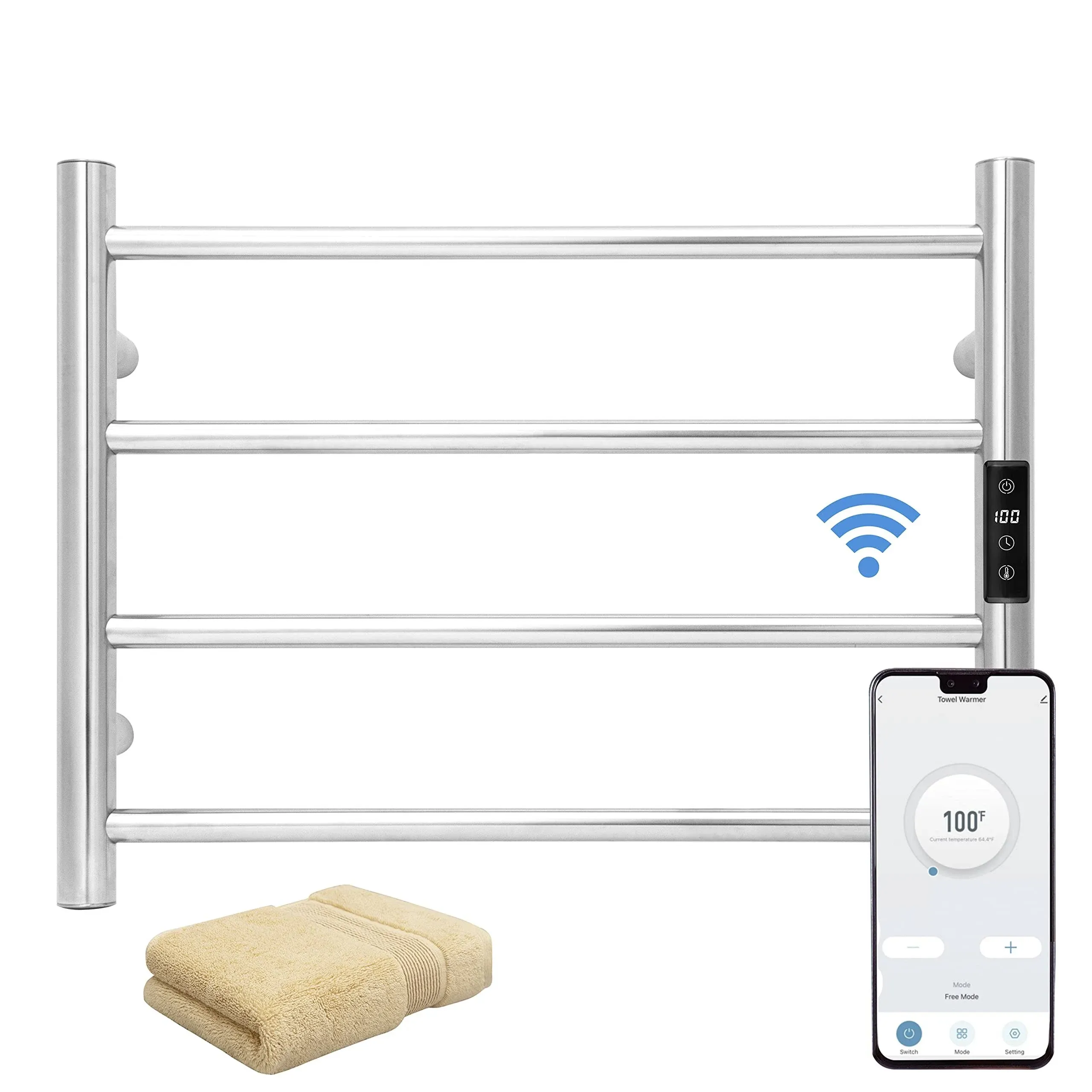 Keg Smart Wifi Towel Warmer Wall Mounted With Built-In Timer And Temperature