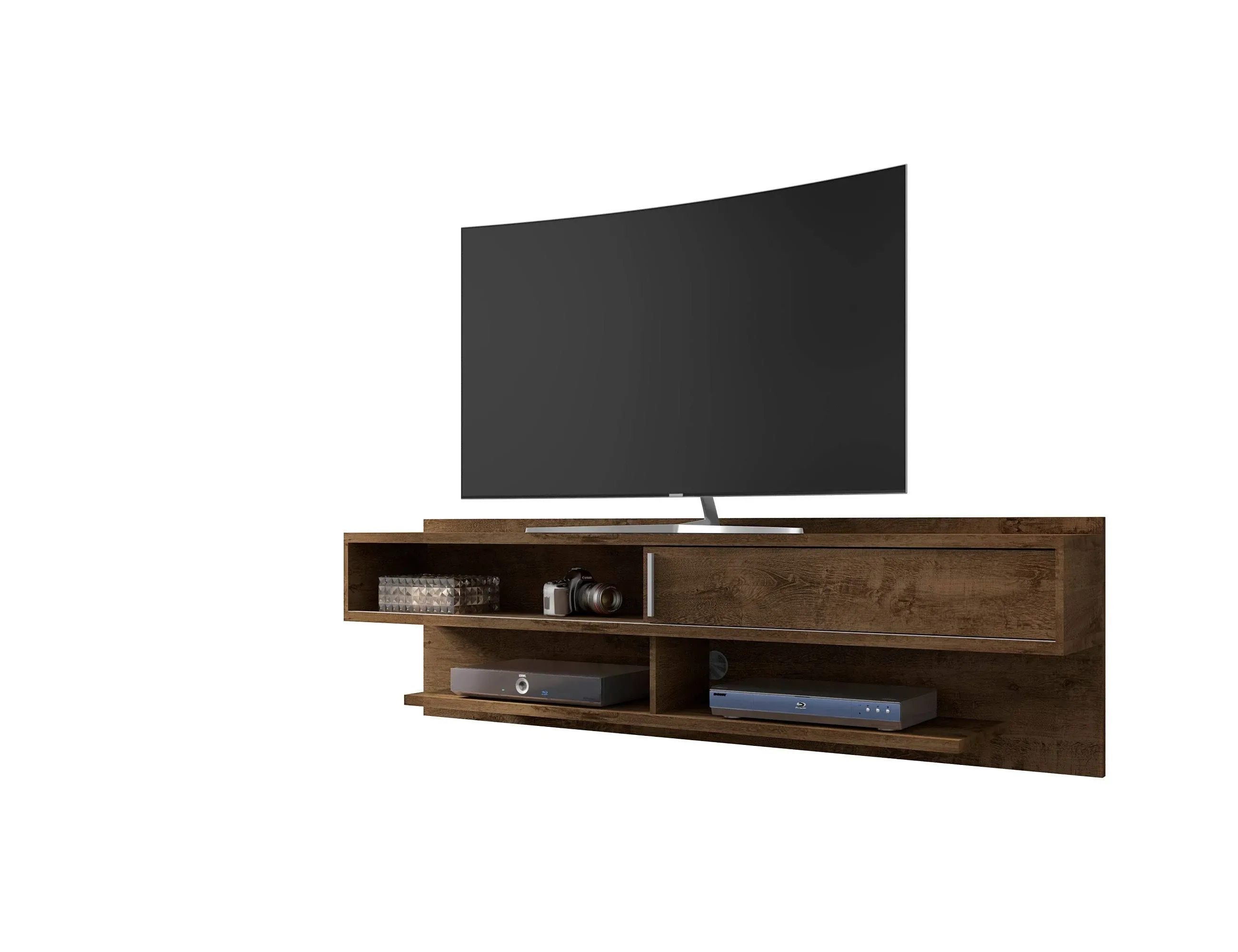 Manhattan Comfort Astor 21&#034;H Wood Floating Entertainment Center in Brown