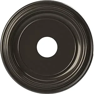 Ekena Millwork 16"OD x 3 1/2"ID x 1 3/8"P Traditional Thermoformed PVC Ceiling Medallion (Fits Canopies up to 9 1/2"), Metallic Charcoal